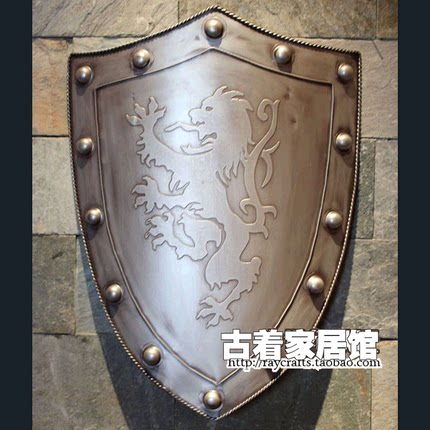 欧式铁金属盾牌/欧洲中世纪骑士/古罗马武士盔甲/酒吧背景墙