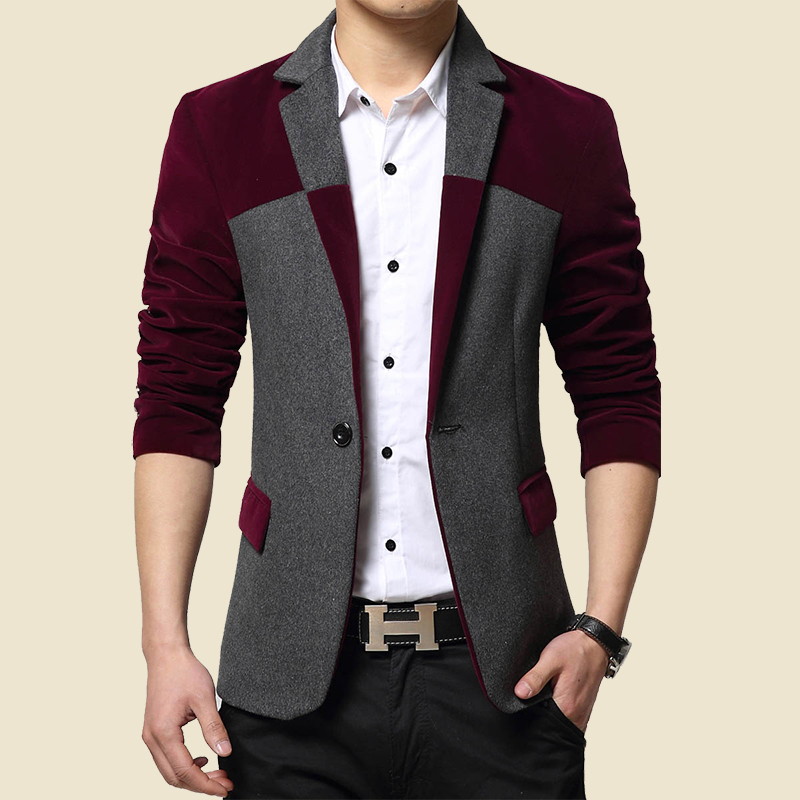 Wolf Ming Autumn men wool suit men leisure suit small suit male Korean men Slim coat youth