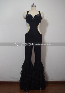 肚皮舞表演服 鼓舞演出服 连体款 荷叶裤 文胸款 带钻量身订制