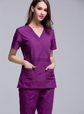 医生新款白大褂分体套装短袖手术美容口腔护士服医院刷手服可调节