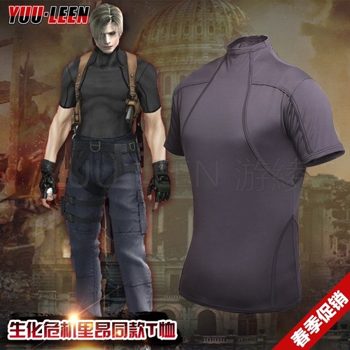 人气生化危机里昂cosplay战术T恤