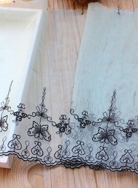 宽15/21cm辅料蕾丝湖蓝色刺绣花边服装辅料