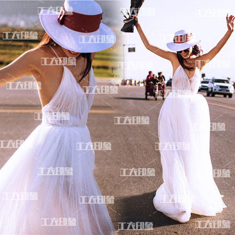 新款影楼婚纱摄影外景情侣旅拍白纱 韩式唯美写真吊带款露背礼服|ruв категории Женская одежда, Cвадебные платья, свадебное платье - от Buy2taobao.com для оказания профессиональной услуги покупки агента Taobao
