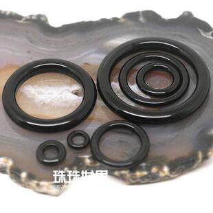珠珠世界diy串珠配件散珠 巴西黑玛瑙甜甜圈圆环卡环 单粒价