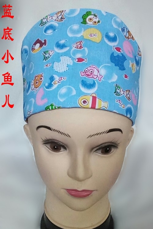 欧美印花纯棉医生手术室帽护士帽工作帽美容帽休闲帽睡帽男女通用