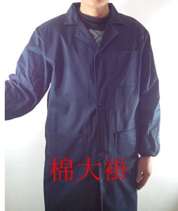 全棉蓝大褂实验服长袖男加厚仓库工作服大褂蓝工作服搬运服防静电