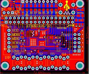 ATMEGA16开发板原理图pcb atmega16最小系统 AVR单片机 atmega16
