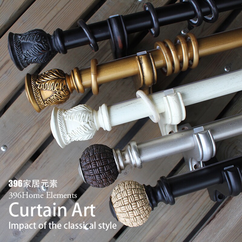 396家居元素*28MM美式艺术窗帘杆/罗马杆/轨道架/欧式乡村田园风