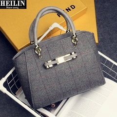 Hey, Linda bag new 2015 winter tide Crossbody shoulder bow woolen cloth large bag baodan shell bag