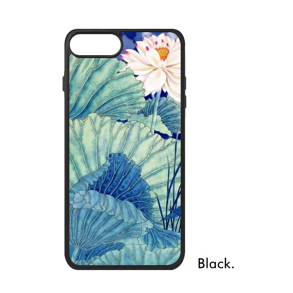 适用于iPhone色荷花绿色荷叶蓝色Xr手机壳max保护套678pro硅胶112