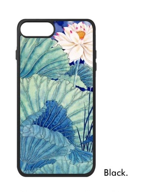 适用于iPhone色荷花绿色荷叶蓝色Xr手机壳max保护套678pro硅胶112