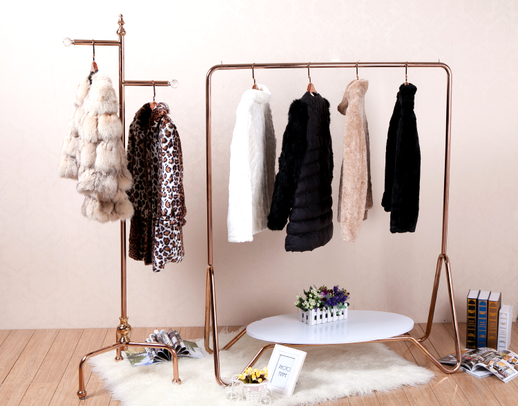 服装架玫瑰金落地式服装店衣架展示架女装货架中岛组合单杆新品