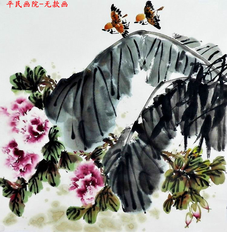 手工字画装饰画E061724四尺斗方 无款 写意国画 花鸟68 68