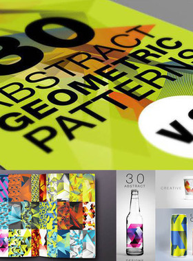 A2489矢量30个抽象几何低多边形lowpoly风格背景图 AI设计素材