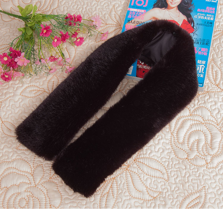 人造毛领子 80cm男女羽绒服毛领单买仿兔毛假领子帽领帽条帽边