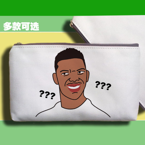 笔袋零钱手机包收纳包手机nickyoungface尼克杨表情包黑人问号?