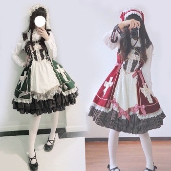 秋季日系软妹少女十字架复古lolita连衣裙jsk洛丽塔洋装日常cos服