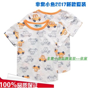 非常小鱼2017夏装27350男童针织背心短袖T恤童装90-130码满百包邮