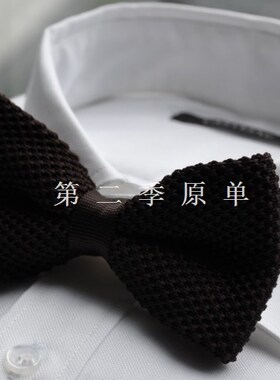 领结商务正装领带针织咖啡色