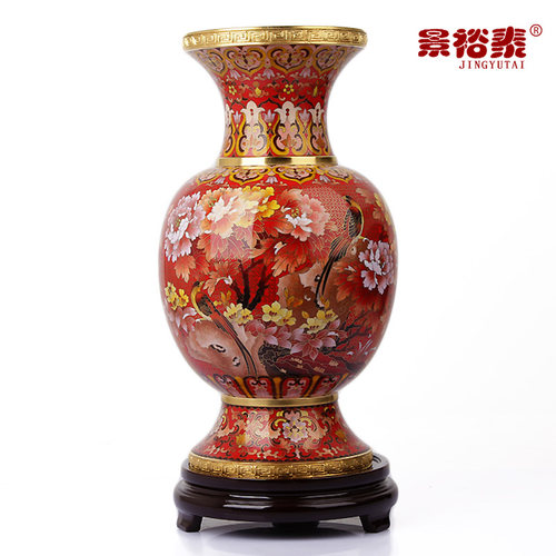 15寸景泰蓝花瓶铜胎珐琅乔迁书房家居外事商务摆件工艺品收藏礼品 - 封面