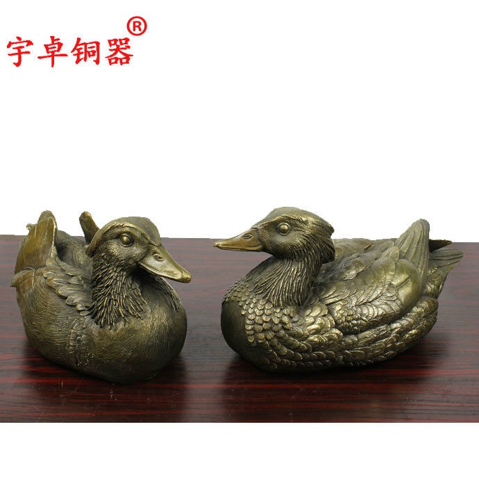 宇卓铜器纯铜鸳鸯黄铜鸳鸯大鸳鸯结婚礼物工艺品摆件