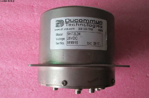 美国ducommun公司 9HT2L34 SP9T DC-16GHz 450W 28V SMA 射频微波继电器同轴开关 频率范围：DC-16GHz 带内匹配50欧姆负载 插损：0.4dB 隔离度：80dB 输入最大功率：450W 工作电压：28V