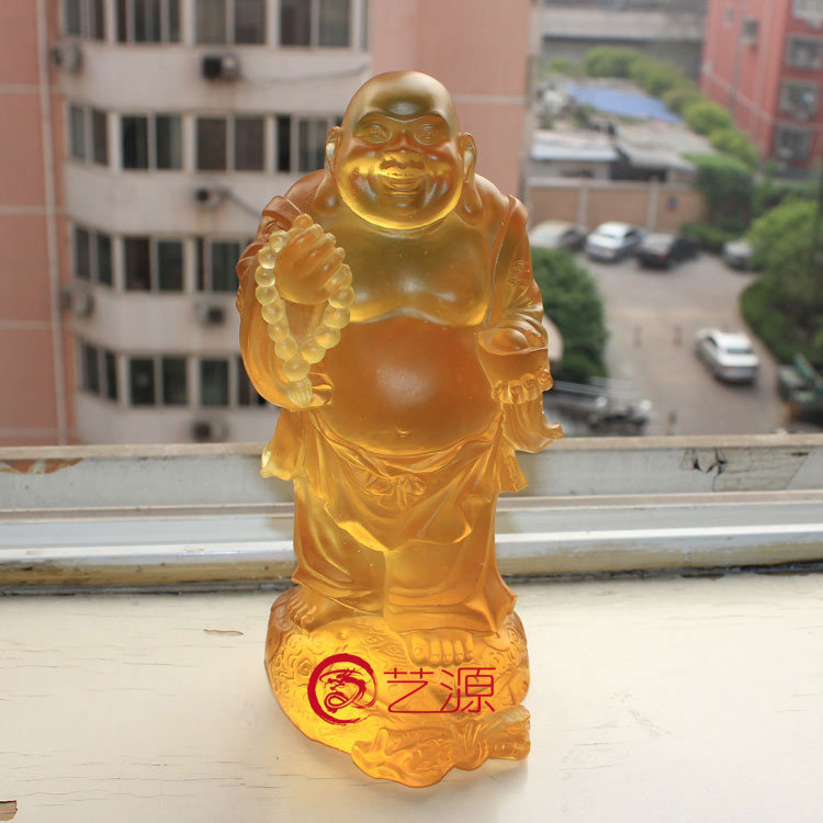 琉璃摆件大慈福禄招财进宝弥勒佛像财神创意家居风水供奉镇宅饰品