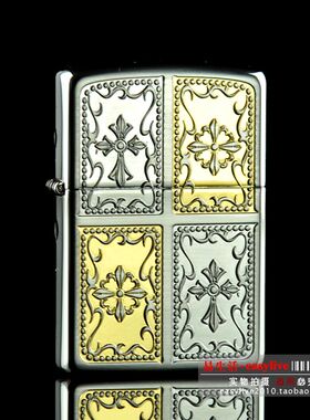 包邮原装正品ZIPPO 防风煤油打火机 2RTG-CRO 镀白金双十字架
