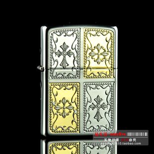 包邮原装正品ZIPPO 防风煤油打火机 2RTG-CRO 镀白金双十字架