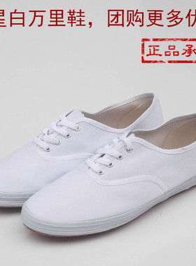 双星帆布鞋白万里鞋男女款运动鞋白网鞋轻便体操鞋白色蓝色工作鞋