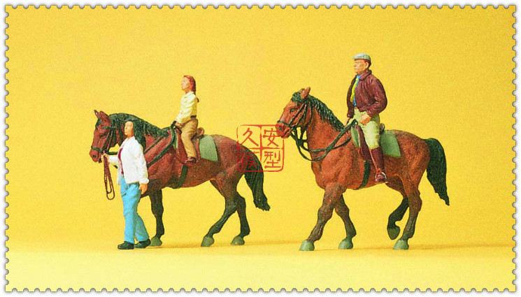 久安铁道 仿真人物 微缩小人 1:87 PREISER 10501 骑马人