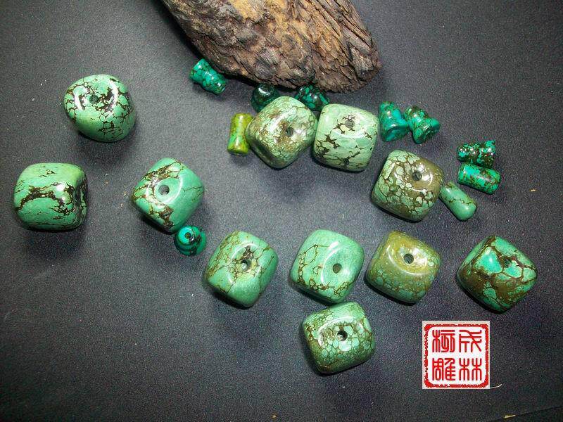 优化松石佛头三通 滴血莲花菩提 橄榄核雕 桃核雕刻 黄花梨雕刻
