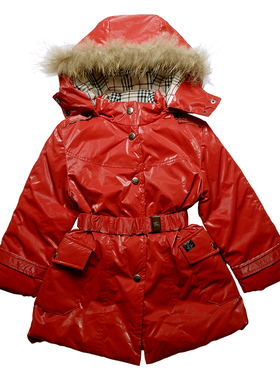 乐天BABY*外贸 2-4岁女童红色羽绒服