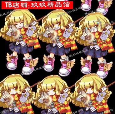 玖玖精品馆falsh 矢量游戏小女孩老师npc表情哭笑沮丧情文件