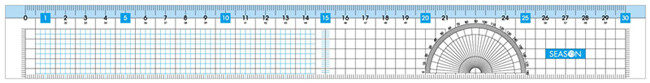 SEASON台湾四季三合一功能尺30公分直尺尺子中学生学习用品文具