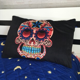 OLDSCHOOL 个性 枕套 骷髅 辛普森单人枕巾 枕套枕巾豹纹