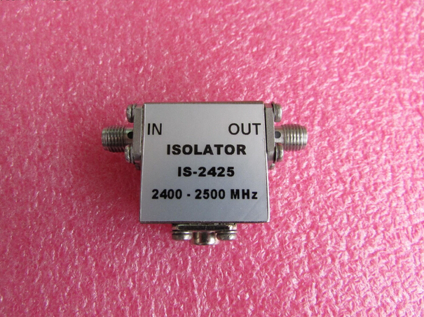 IS-2425 2400-2500MHz SMA RF 射频微波同宽带轴隔离器 工作频率：2400-2500MHz 隔离度：大于19dB 插损：＜0.3dB 接头：SMA