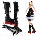 cos2016春秋靴松糕厚底鞋 tai PUNK 绑带鞋 1495