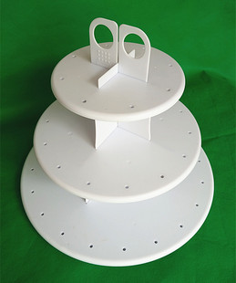 出品三层塑料蛋糕架棒棒糖架杯子蛋糕架西点展示架三层可拆 彩盒装