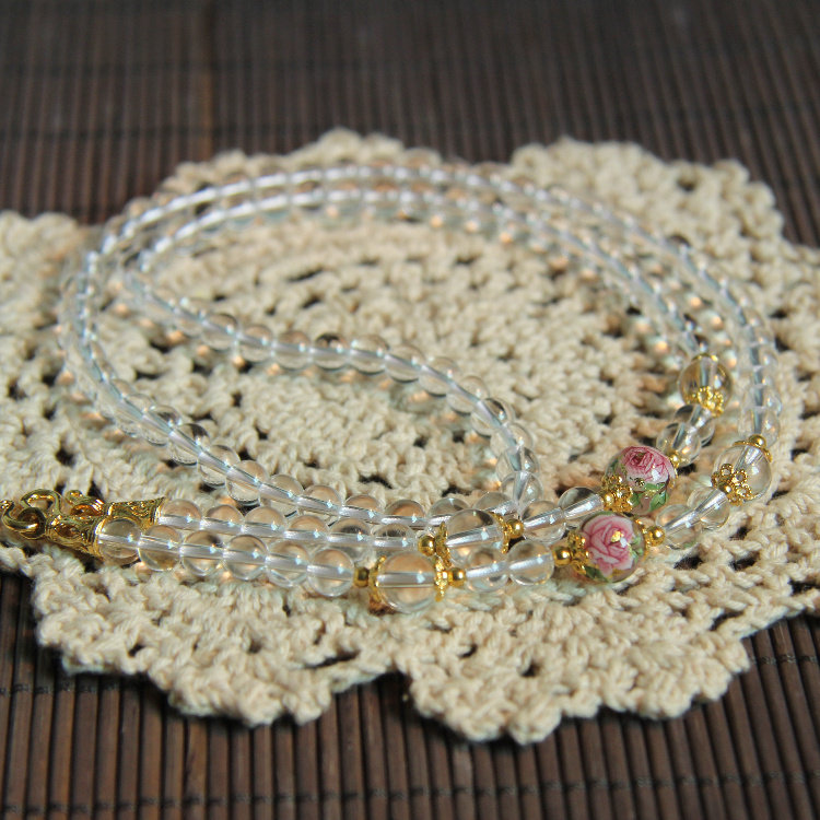 正品泰国佛牌链 女 天然白水晶专用项链唐卡挂链毛衣链纯银原创