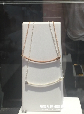 欧洲笑脸一字小熊珍珠纯银项链