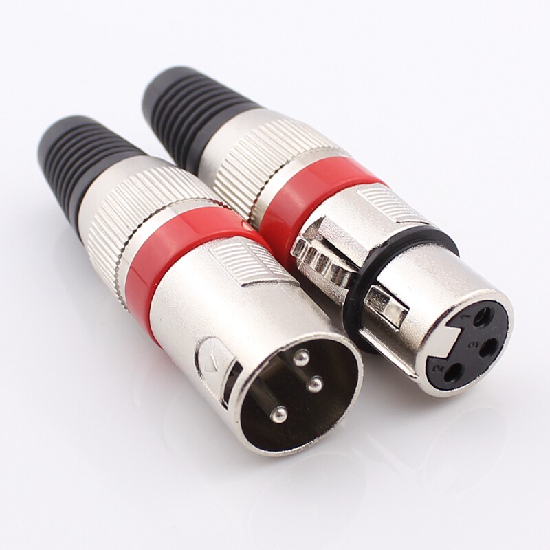 三芯卡农头 公母  卡侬头 话筒插头 卡农头公母 三芯平衡卡隆插头