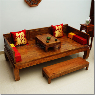 美人榻 弥勒榻 沙发榻 做旧禅意实木家具 罗汉床 中式