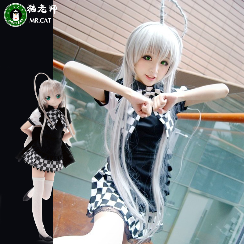 èÀÏʦDZÐаÉÄÎÑÇ×ÓCOS·þ¶¯Âþcosplay·þ×°Å®×°ºÚ°×¸ñ×ÓÅ®ÆÍŮӶװ