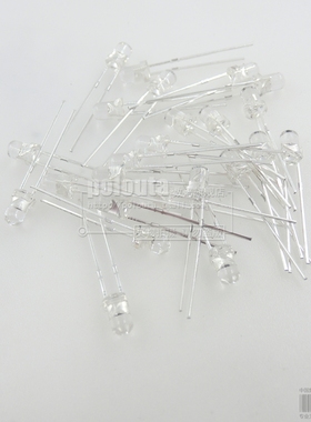 3MM 白发紫光LED灯 紫光 3mm发光二极管 LED紫色 F3 高亮 50只