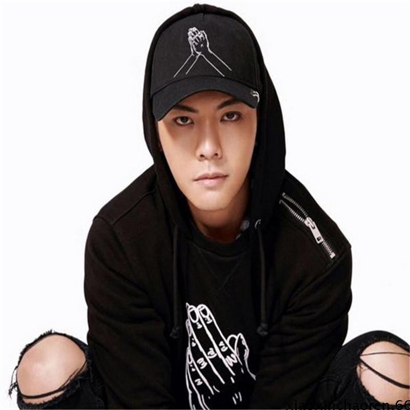 明星陈伟霆同款棒球帽刺绣双手扣环鸭舌帽男韩版两铁环帽子女潮