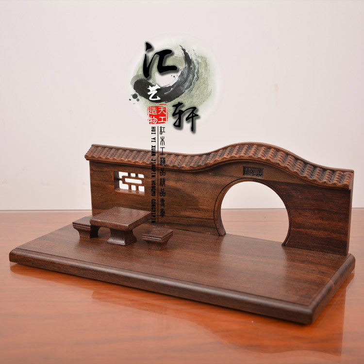 红木黑檀挂玉架挂玉板仿古木屋装饰工艺品亭台楼阁橱窗摆件底座