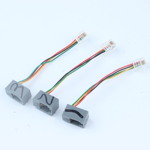 普通电话机转换线序使用 话务员水晶头耳机转换头配合IP