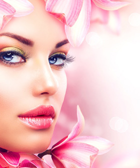 欧美时尚彩妆美女海报画鲜艳彩妆纹眉海报壁画美容装饰画S1650B