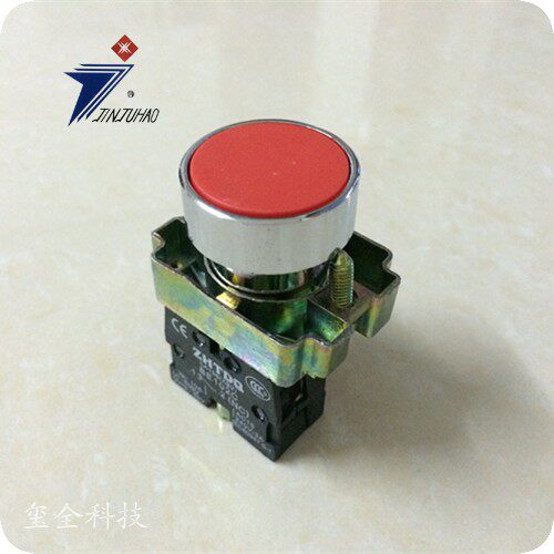 按钮开关LA156-BA42常闭自复位电源开关XB2-BA42点动平钮开孔22MM